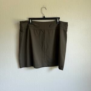 Merrell Dark Green Brown Opt-Wick UPF 50 Athletic Skirt Womens XL Gorpcore